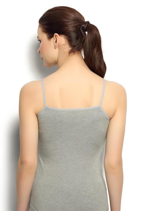 Kadın Bambu İp Askılı Atlet Gri  JBR668.0000001