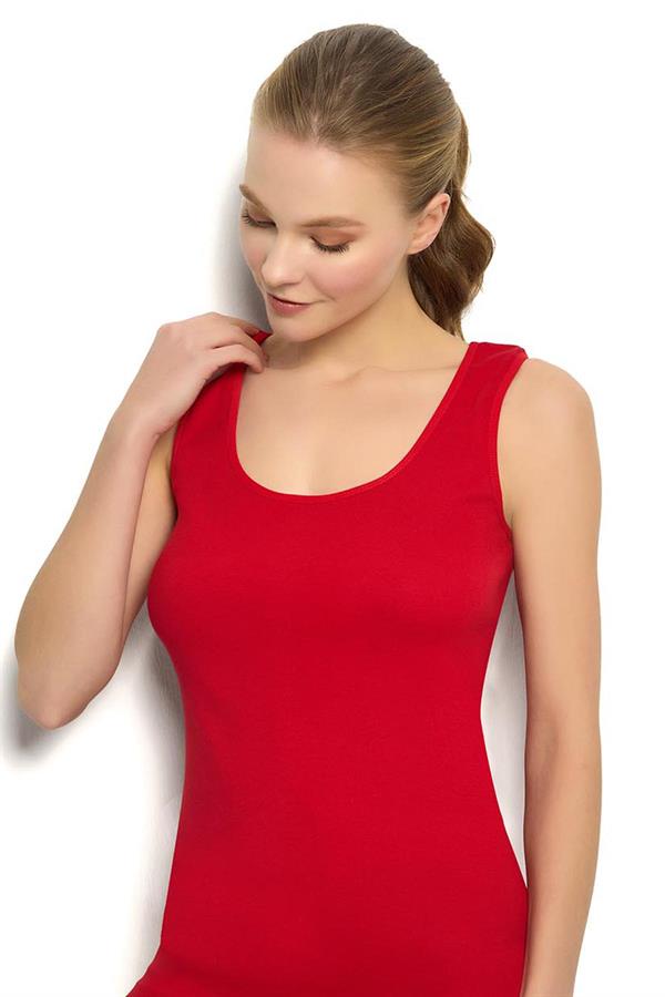 Kadın Kırmızı Pamuklu  Atlet 584