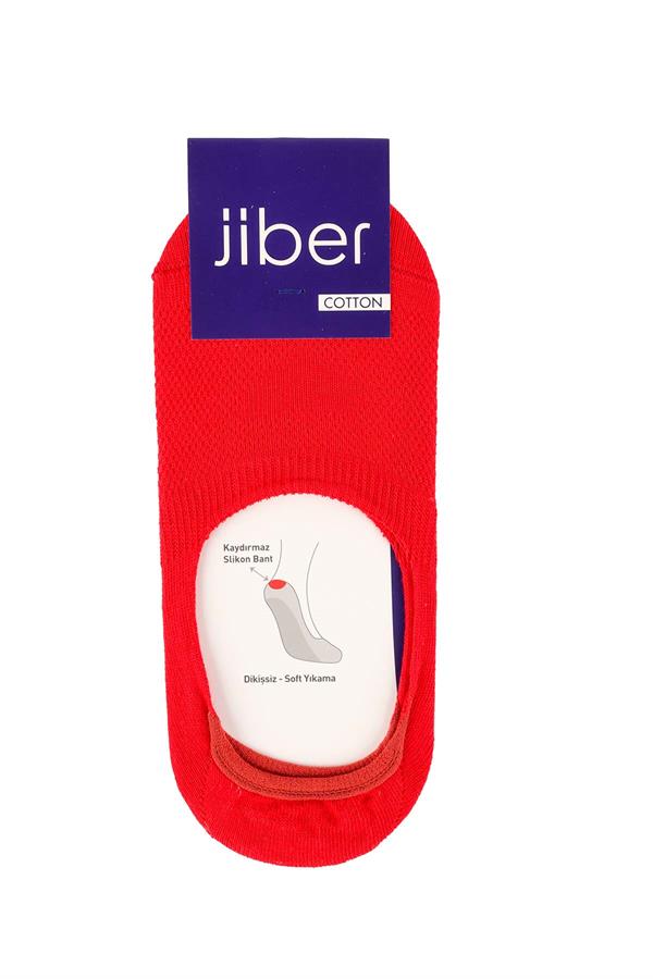 Kadın Kırmızı Pamuklu  Babet Çorap 7301