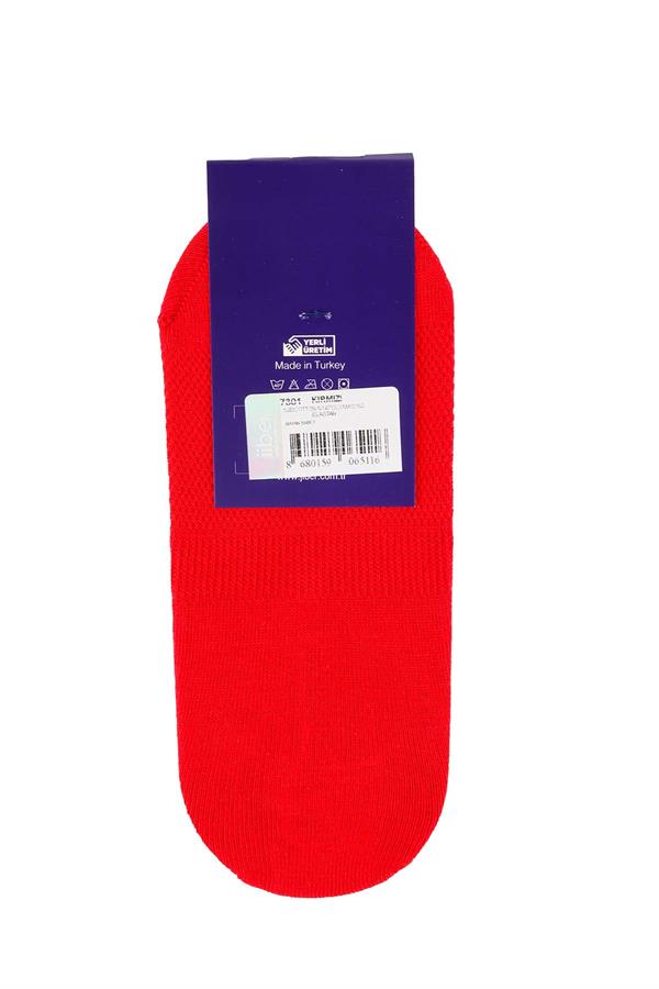 Kadın Kırmızı Pamuklu  Babet Çorap 7301