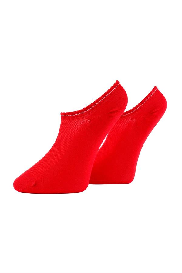 Kadın Kırmızı Pamuklu  Sneaker Çorap 7501