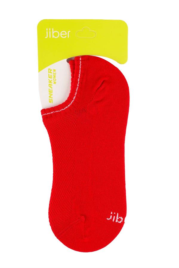 Kadın Kırmızı Pamuklu  Sneaker Çorap 7501