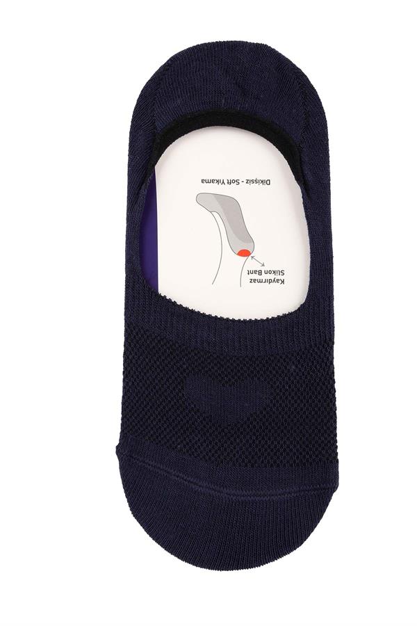 Kadın Lacivert Pamuklu  Babet Çorap 7301