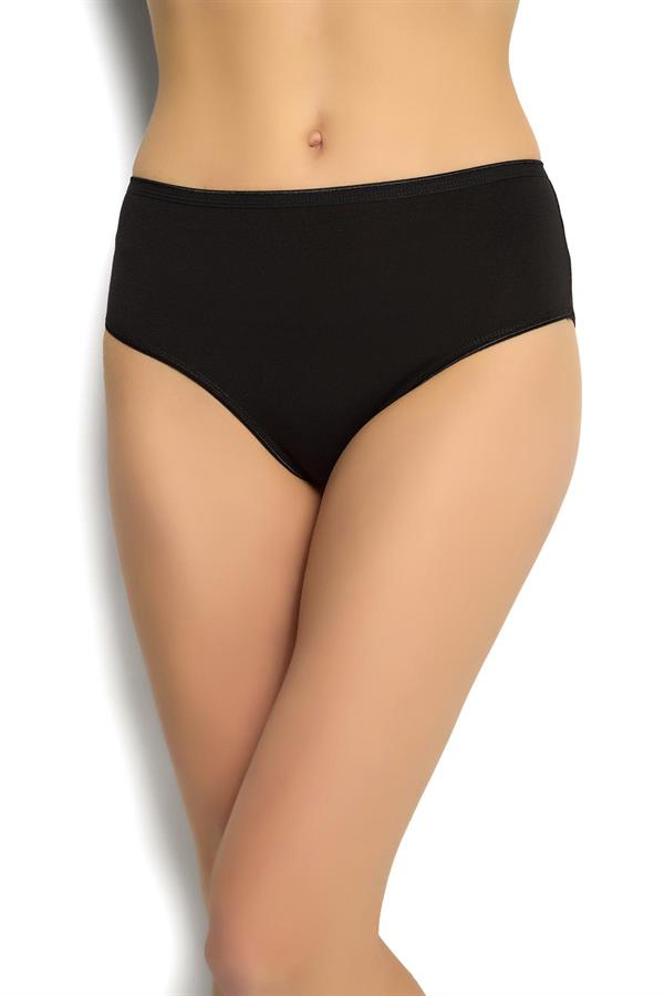 Kadın Modal Yüksek Bel Bikini Siyah  JBR624.0000001