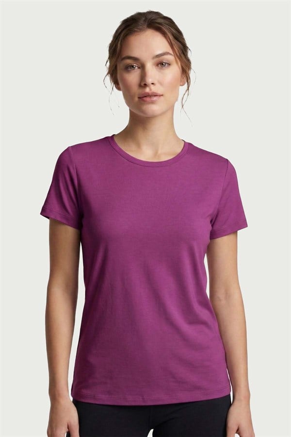 Kadın Mor Bambu T-Shirt 500