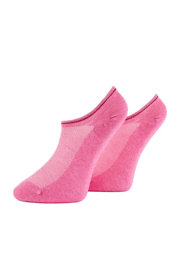 Kadın Pembe Pamuklu  Sneaker Çorap 7501