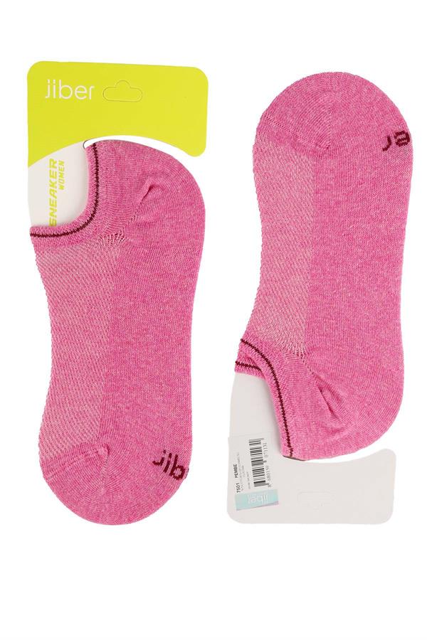 Kadın Pembe Pamuklu  Sneaker Çorap 7501
