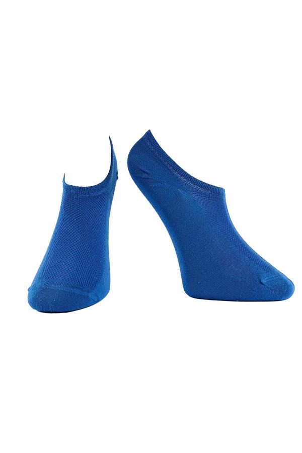 Kadın Saks Mavisi Pamuklu  Sneaker Çorap 7501