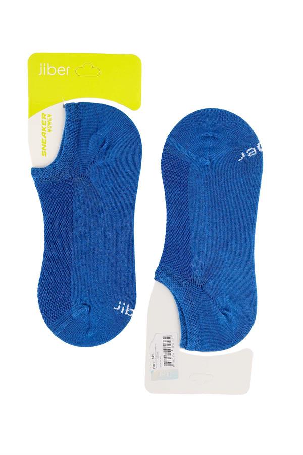 Kadın Saks Mavisi Pamuklu  Sneaker Çorap 7501