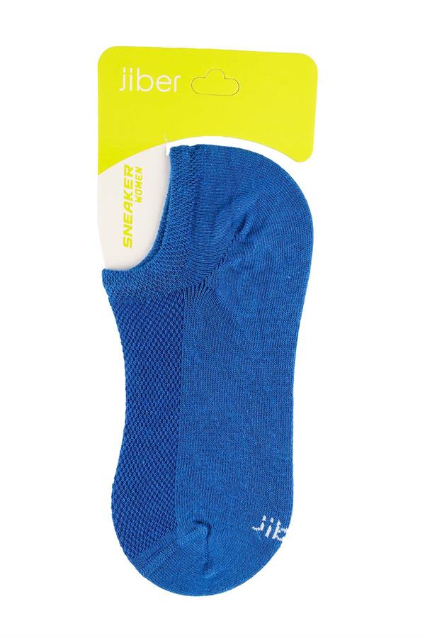 Kadın Saks Mavisi Pamuklu  Sneaker Çorap 7501