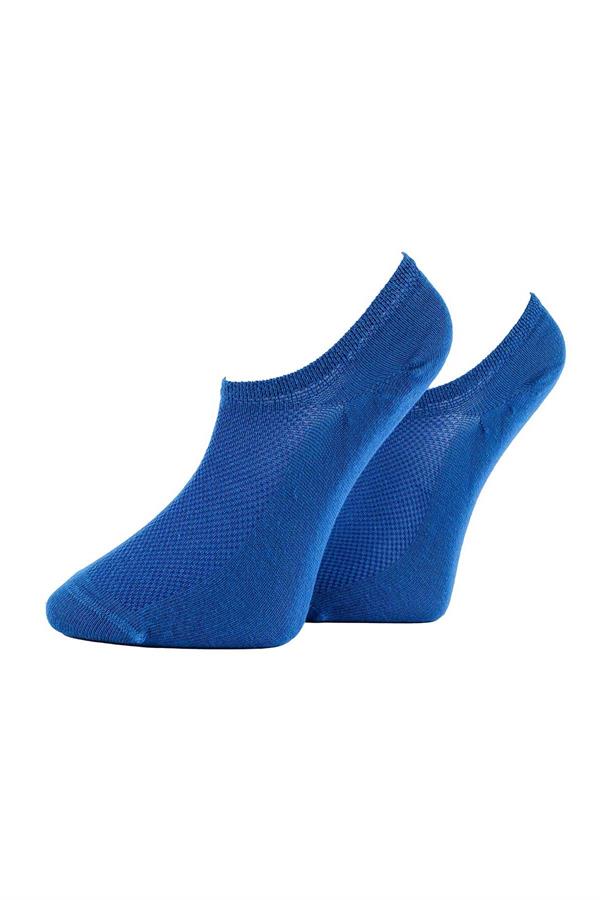 Kadın Saks Mavisi Pamuklu  Sneaker Çorap 7501