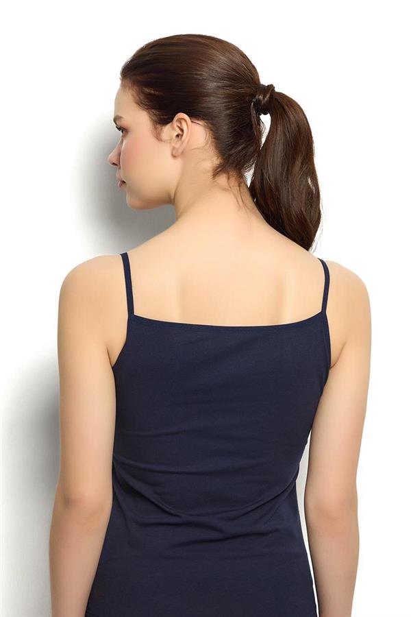 Kadın Saten Yakalı İp Askılı Atlet 626 Lacivert  JBR626.0000001