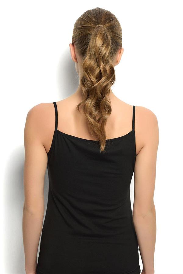 Kadın Saten Yakalı İp Askılı Atlet 626 SİYAH  JBR626.0000001