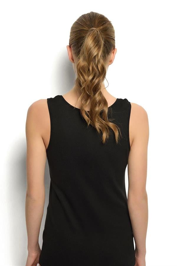 Kadın Siyah Pamuklu  Atlet 584