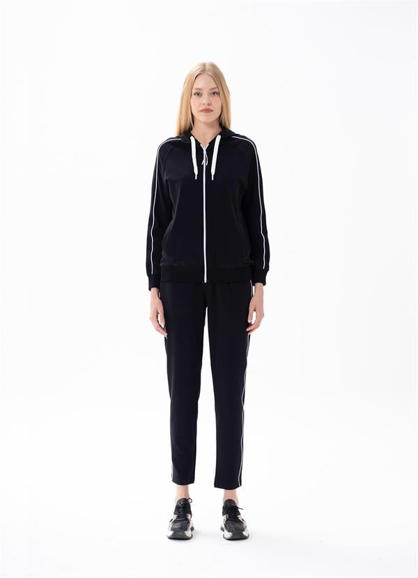 Kadın Fermuarlı Eşofman Takımı Siyah  JBR10171.00001