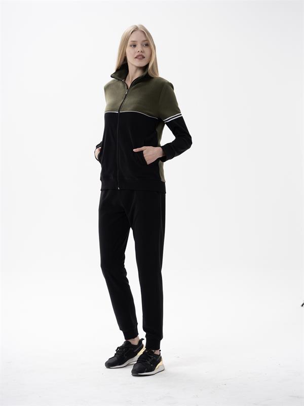 Kadın Fermuarlı Polar Pijama Takımı Siyah  JBR10172.00001