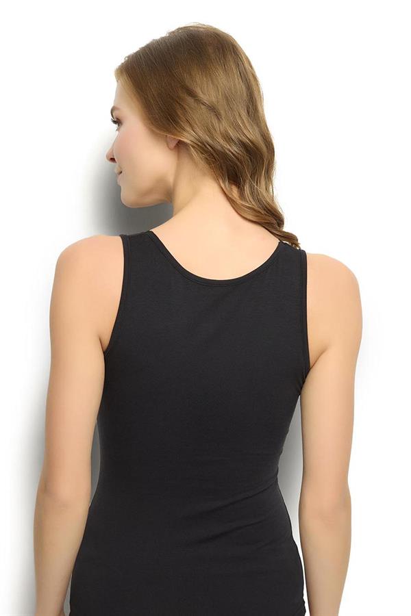 Kadın Siyah Modal Pamuklu  Atlet 616