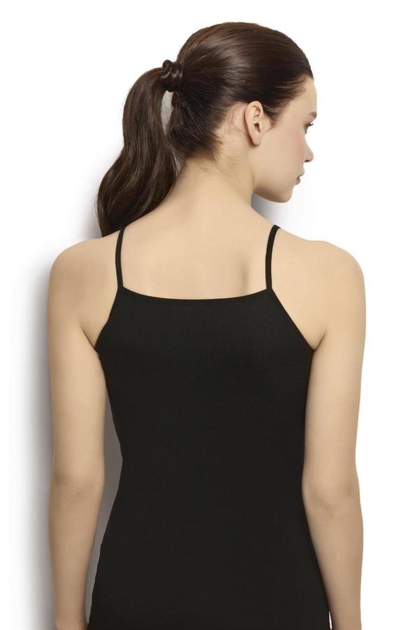 Kadın Siyah Modal Pamuklu İp Askılı Atlet 603