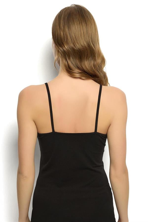 Kadın Siyah Modal Pamuklu İp Askılı Atlet 615