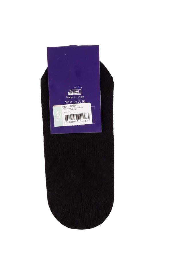 Kadın Siyah Pamuklu  Babet Çorap 7301