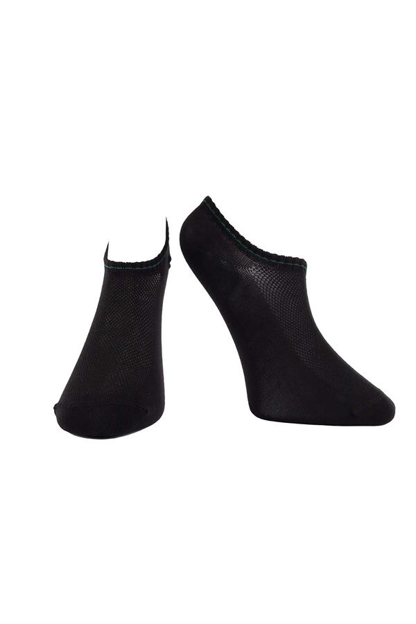 Kadın Siyah Pamuklu  Sneaker Çorap 7501