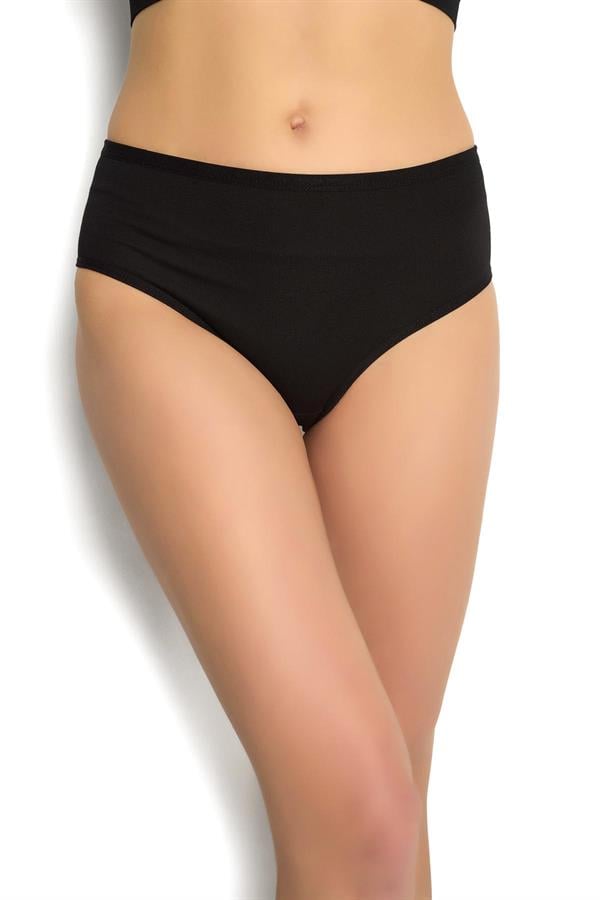 KADIN SİYAH PAMUKLU YÜKSEK BEL KÜLOT 652