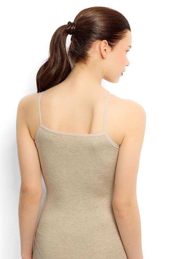 Kadın Ten Rengi Pamuklu İp Askılı Atlet 583