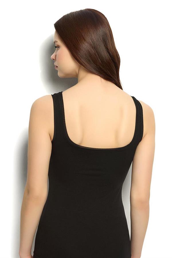 Kadın Tül Detaylı Askılı Atlet 627 Siyah  JBR627.0000001