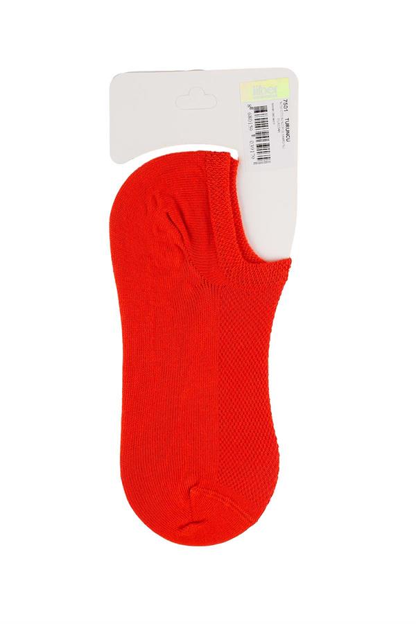 Kadın Turuncu Pamuklu  Sneaker Çorap 7501