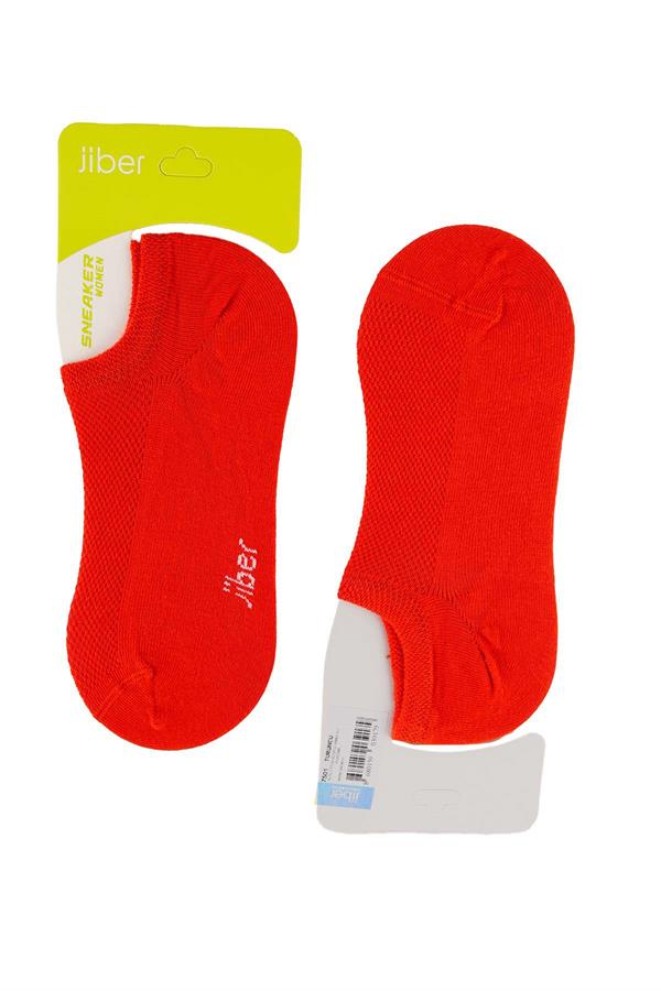 Kadın Turuncu Pamuklu  Sneaker Çorap 7501
