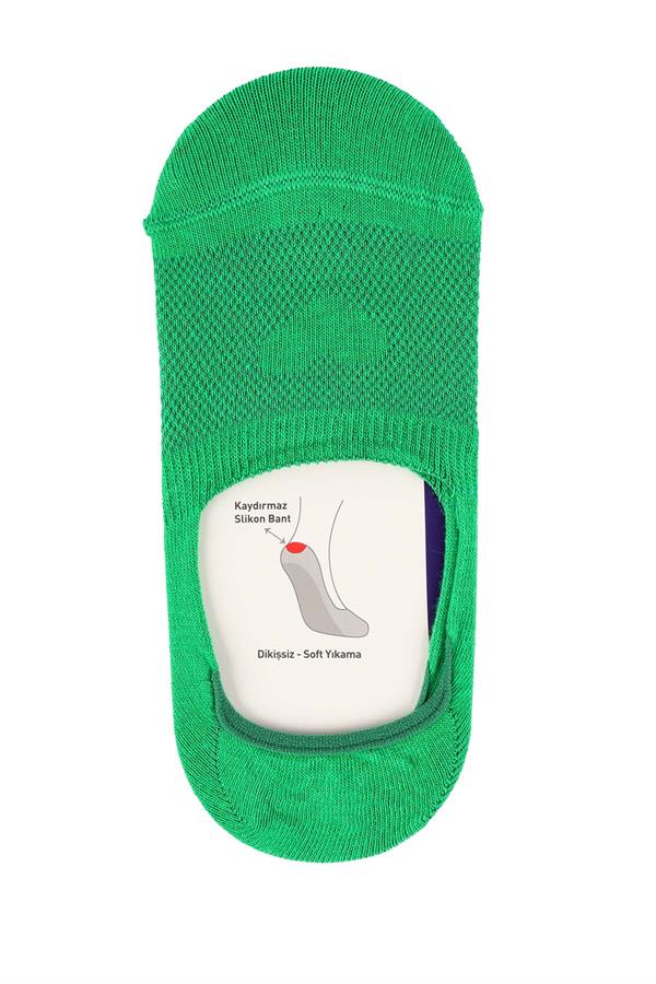 Kadın Yeşil Pamuklu Babet Çorap 7301