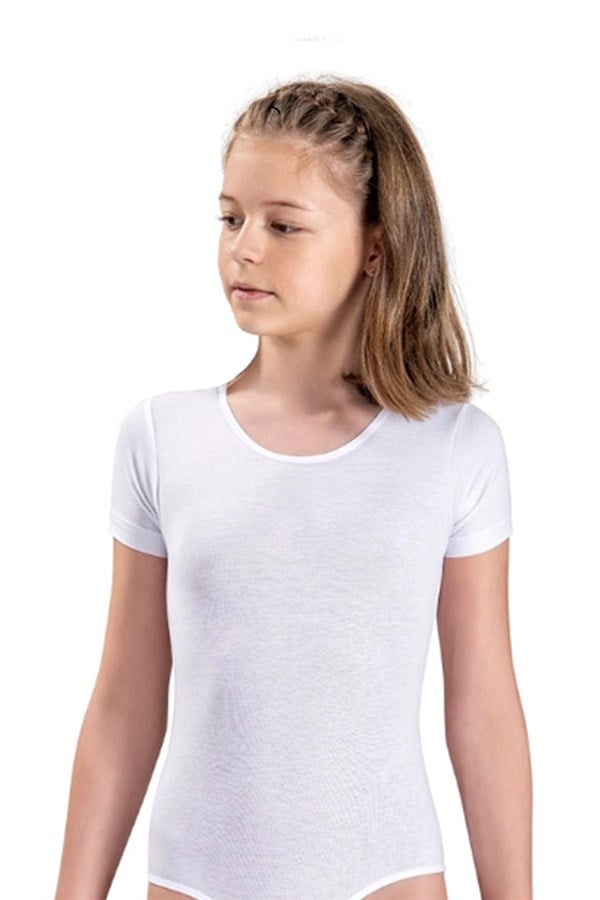 Kız çocuk Beyaz Pamuklu Likralı Bodysuit 806