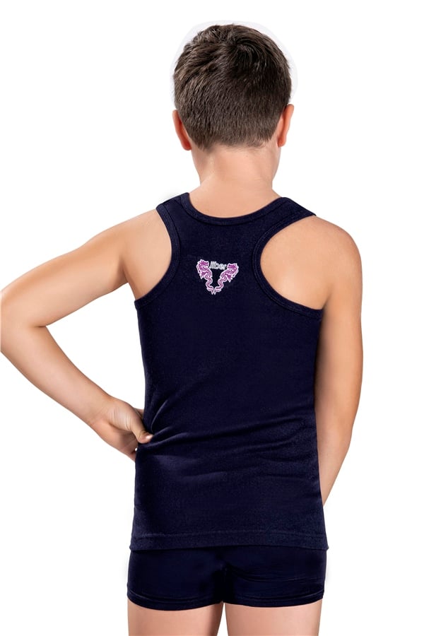 Erkek Çocuk Siyah Pamuklu 2 Li Rambo Atlet 705