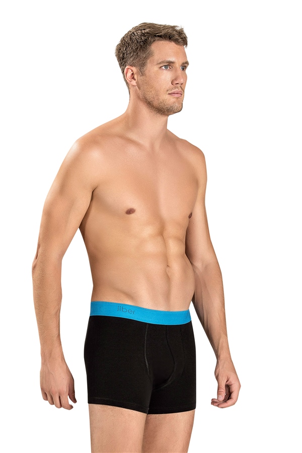 Erkek Siyah Pamuklu Likralı Boxer 141