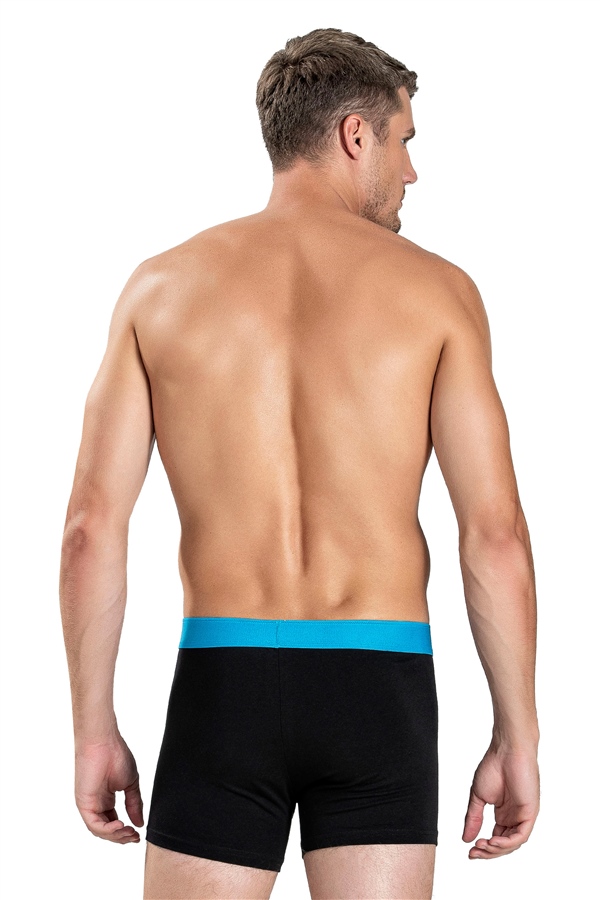 Erkek Siyah Pamuklu Likralı Boxer 141