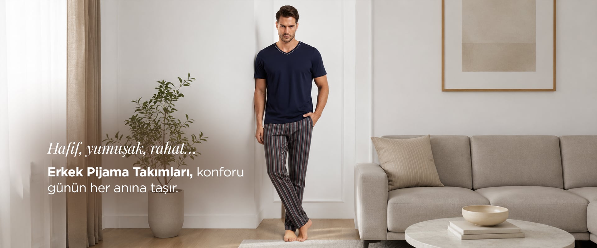 Erkek yazlık pijama takımı