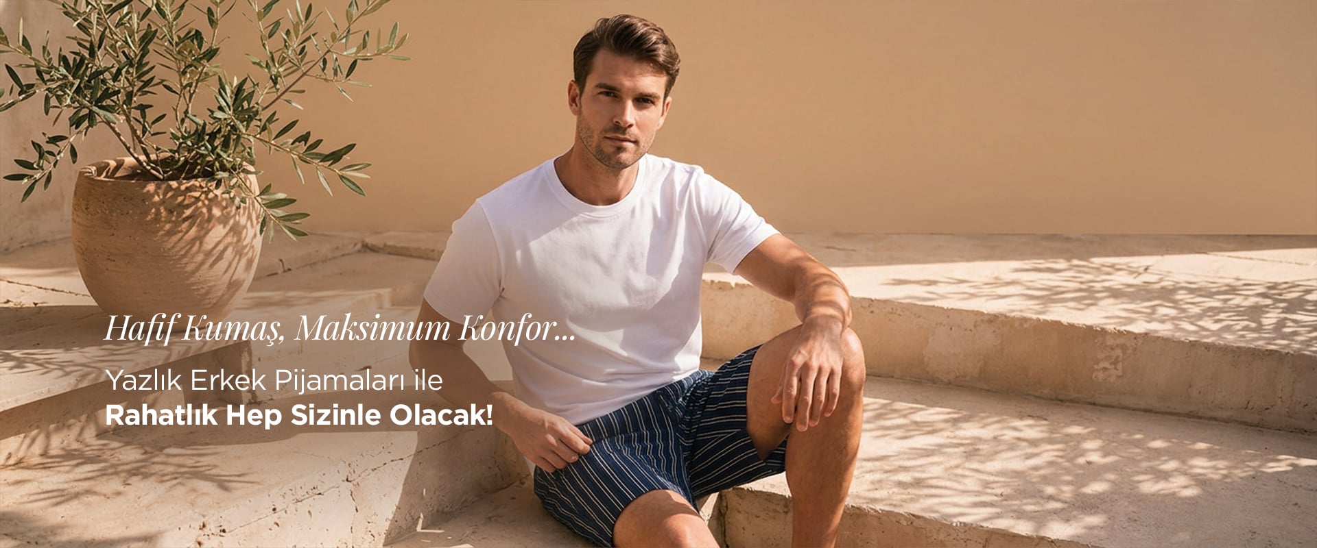 Erkek yazlık pijama takımı