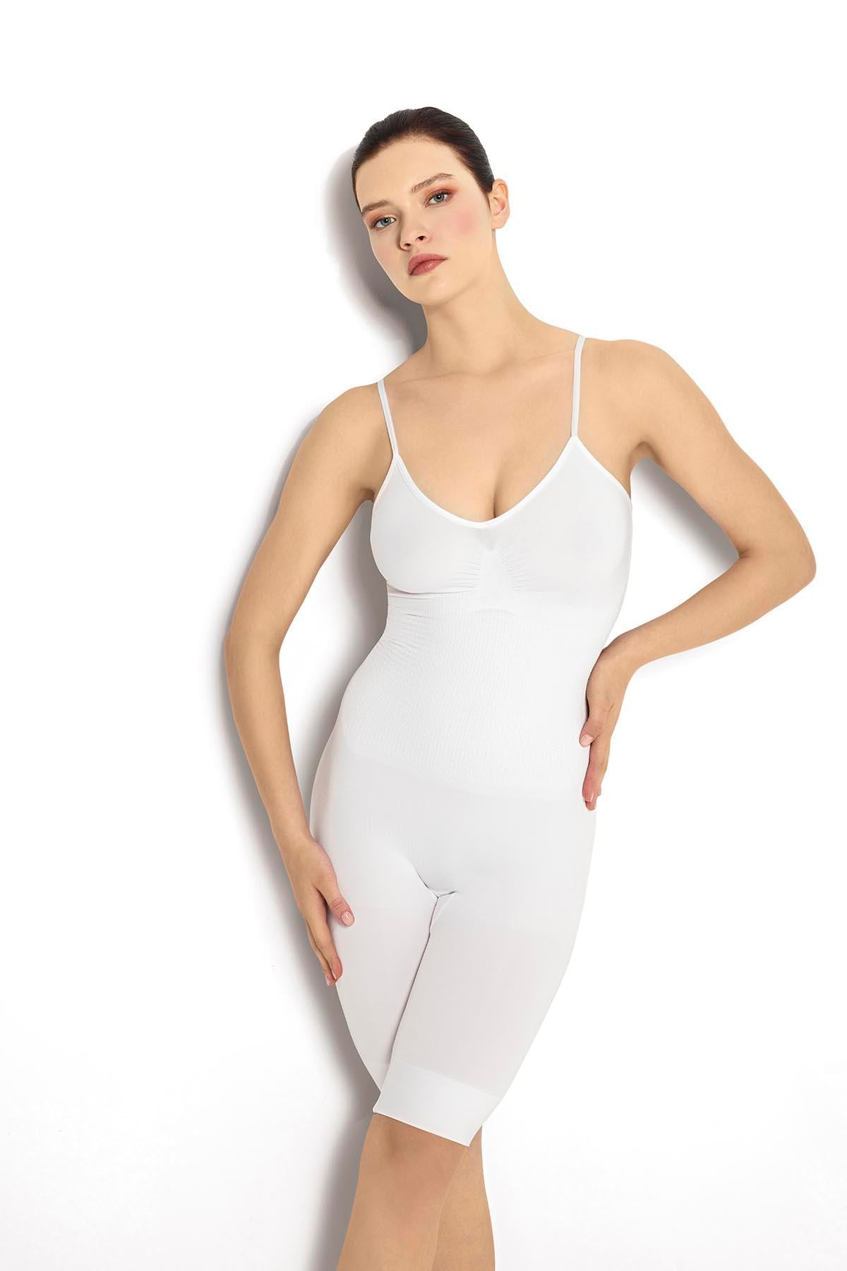  Beyaz Tam Boy Paçalı Korse 4521