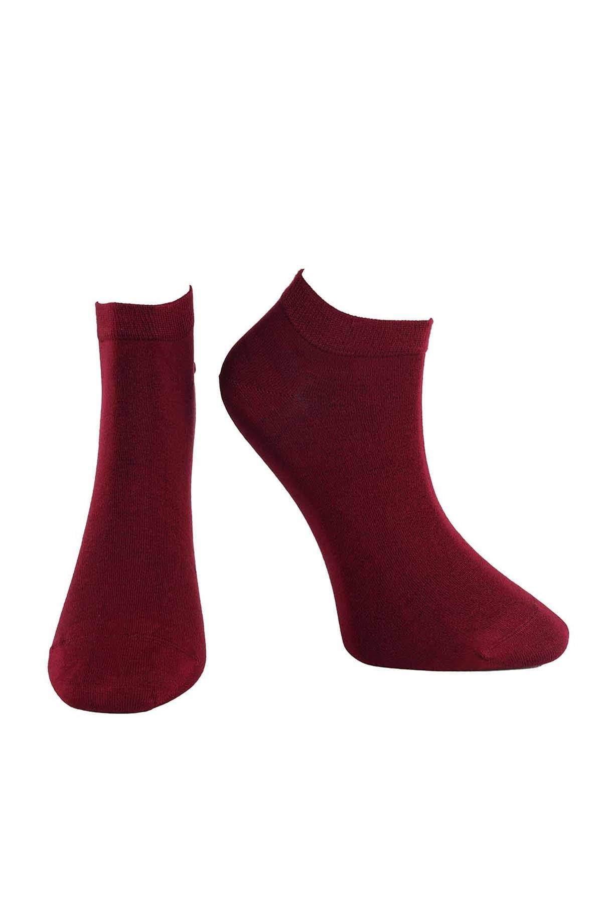 Erkek 12'li Bordo Bambu Patik Çorap 6750