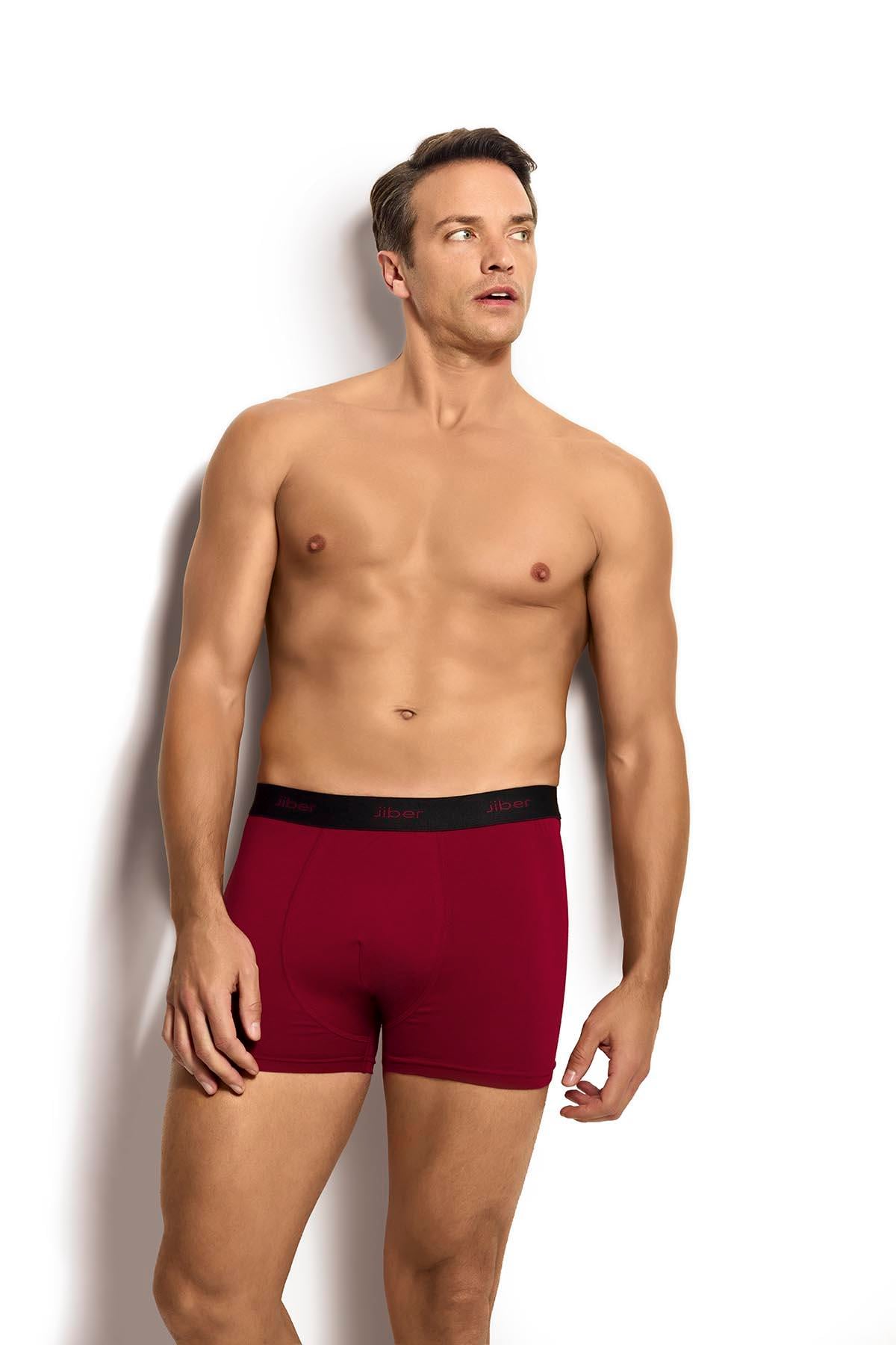 Erkek 6'lı Modal Pamuklu Boxer 321 Bordo  JBR0321.006