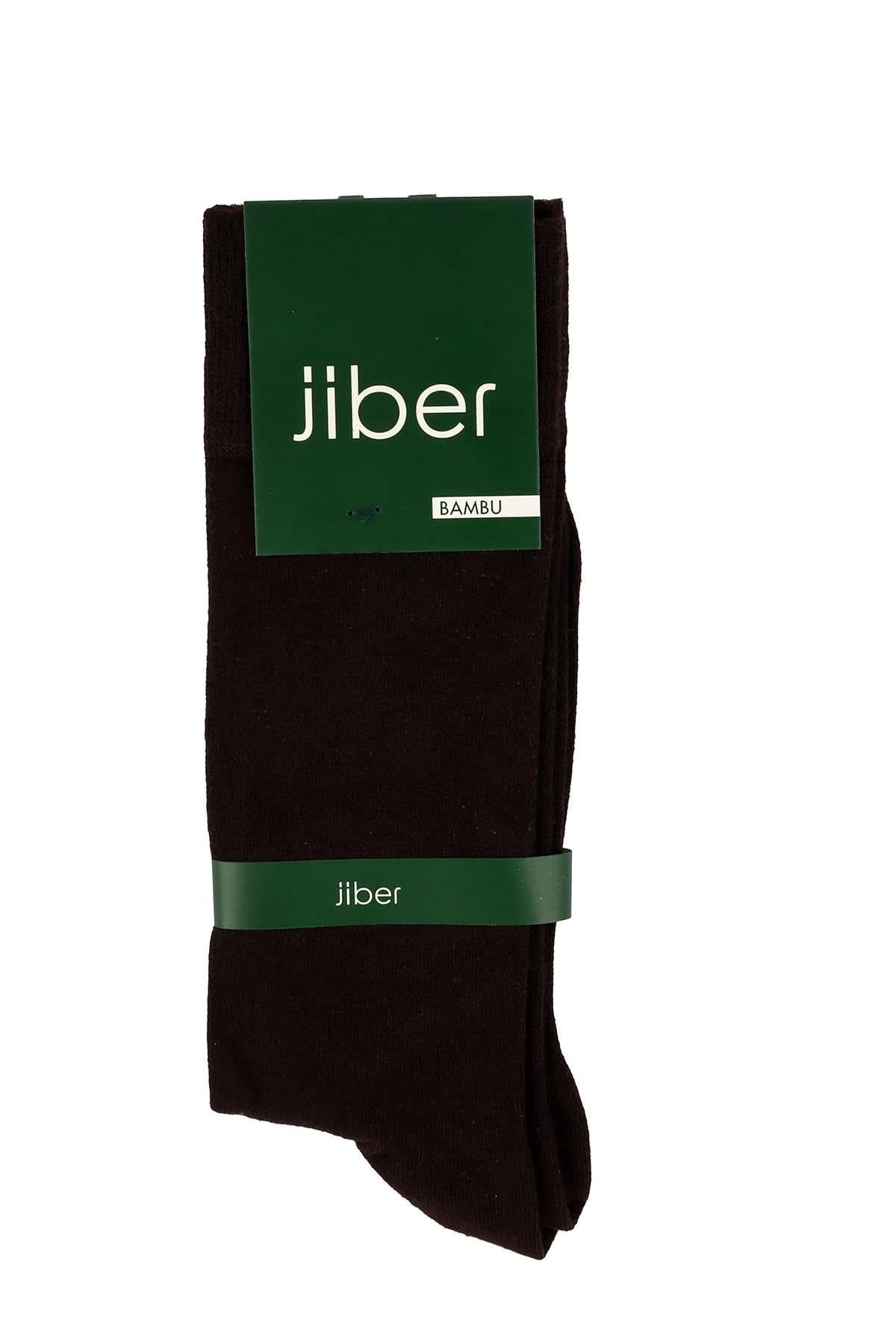 Erkek 6'lı Kahverengi Likralı Bambu Uzun Çorap 5600