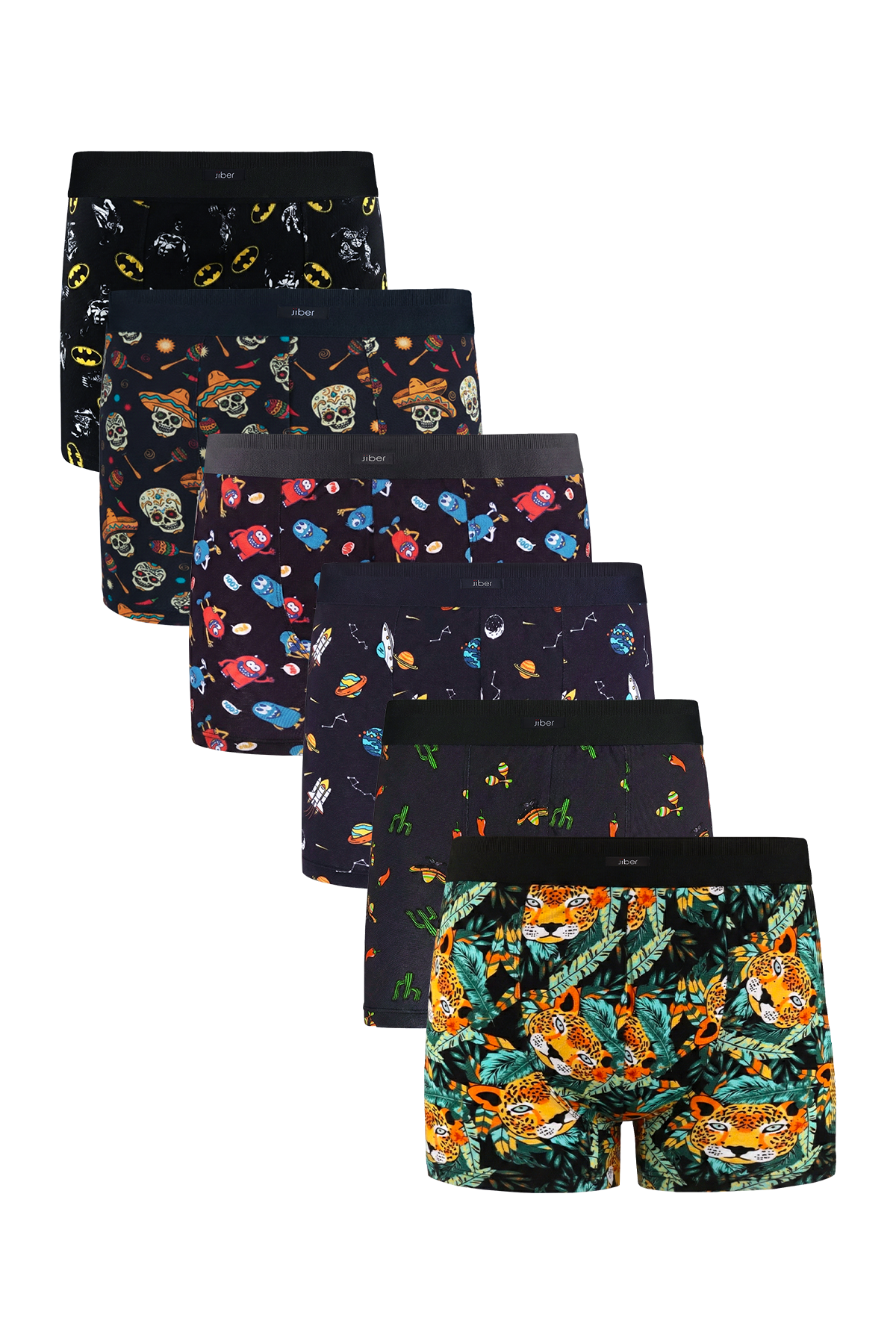 Erkek 6'lı Karışık Renkler-1 Dijital Baskılı Boxer 291