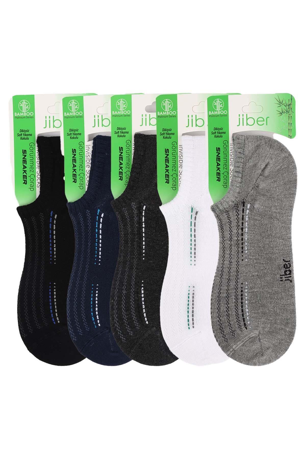 Erkek Asorti 5'li Bambu Sneaker Çorap 7054