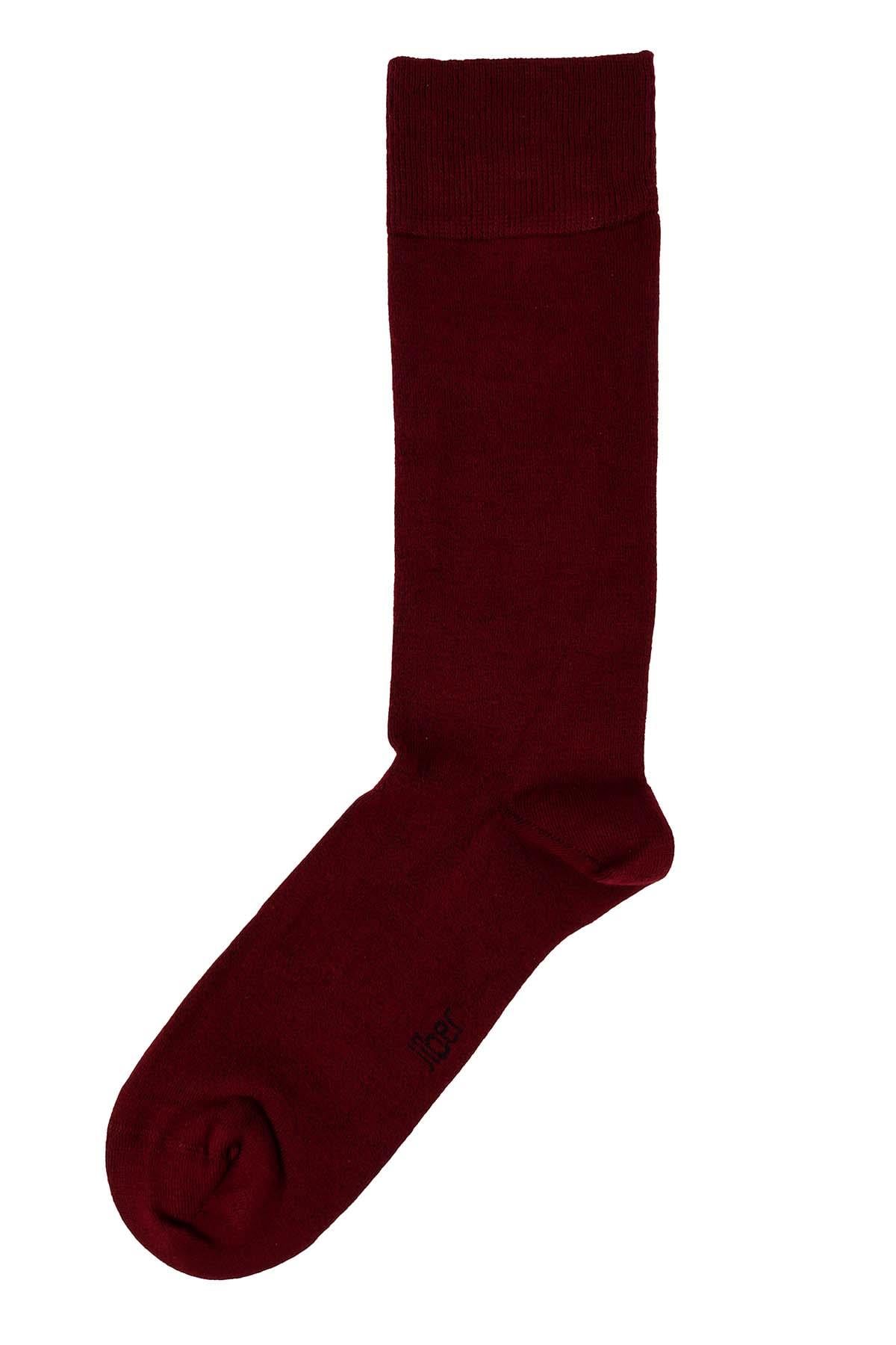 Erkek Bordo Likralı Modal Uzun Çorap 5200