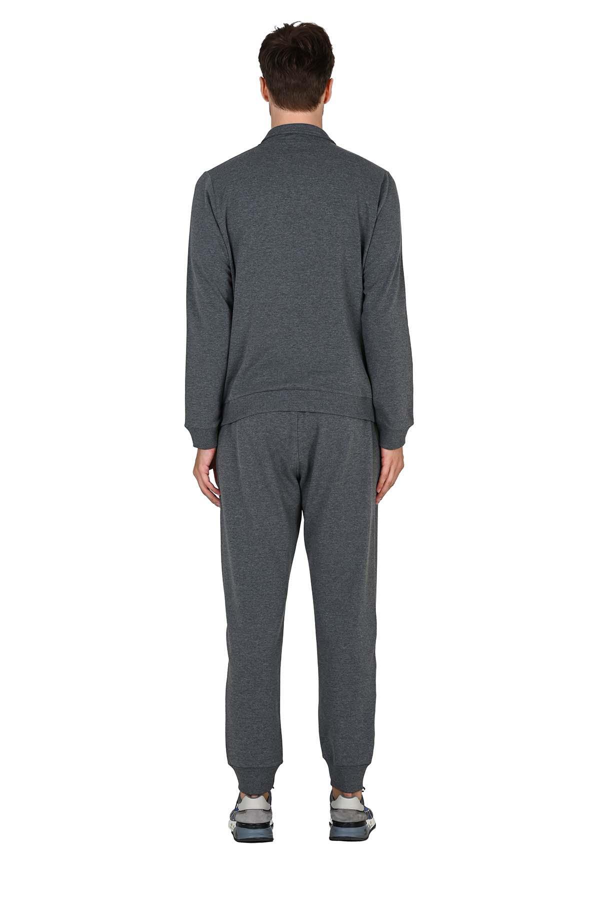 Erkek Fermuarlı İki İplik Antrasit Eşofman Takımı 15220