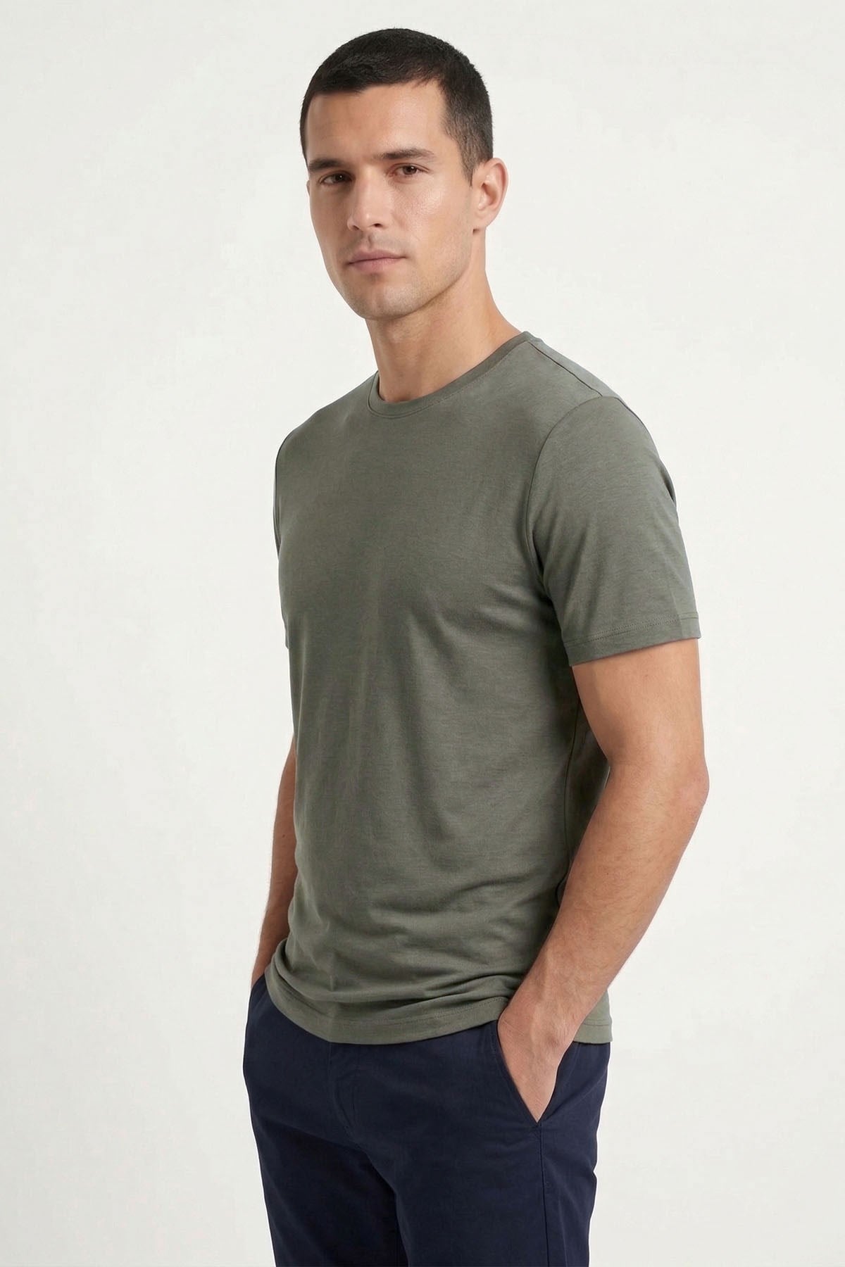 Erkek Haki Bambu T-Shirt 334