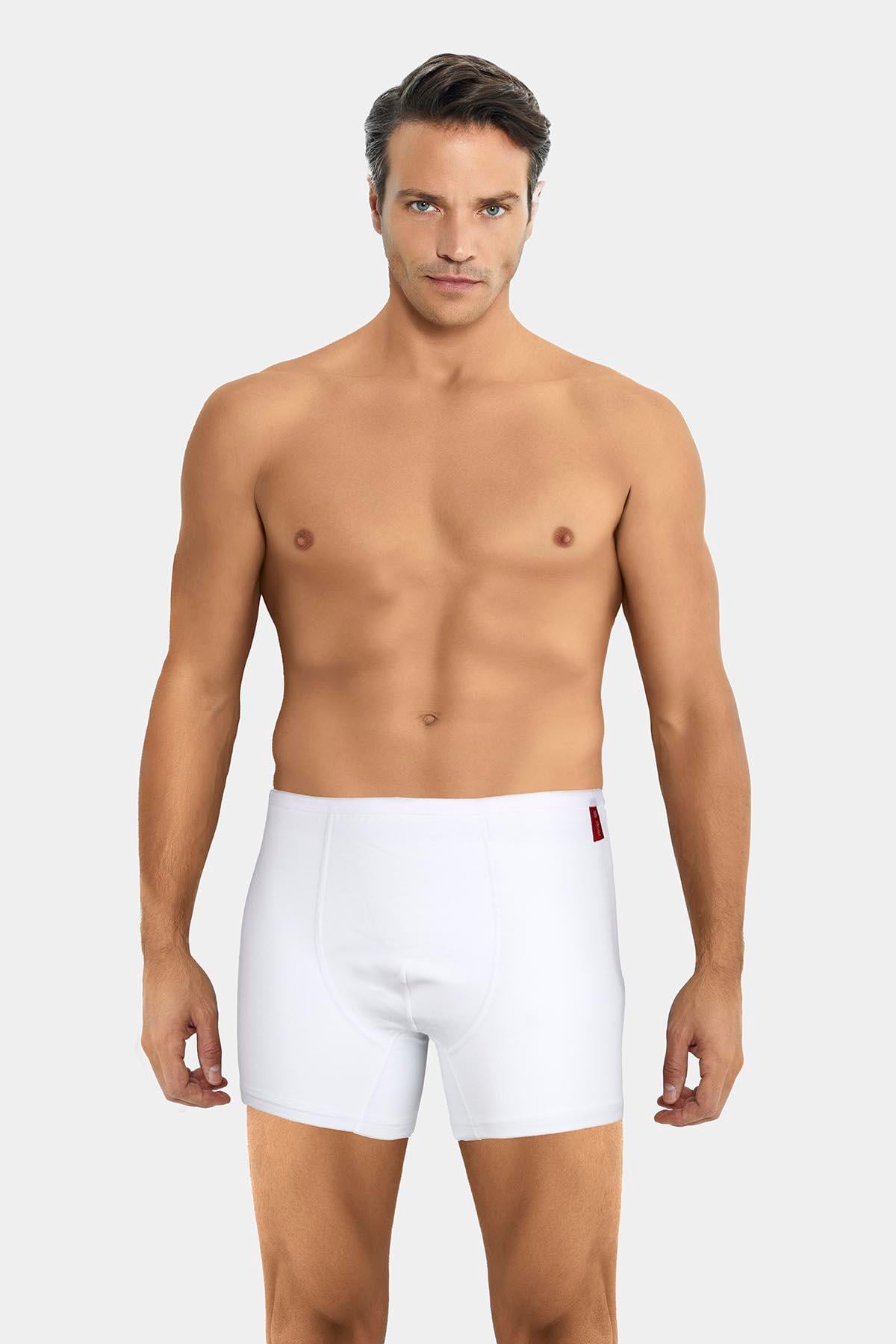 Erkek İnce Latikli Penye Modal Boxer 286 BEYAZ  JBR286.0000001