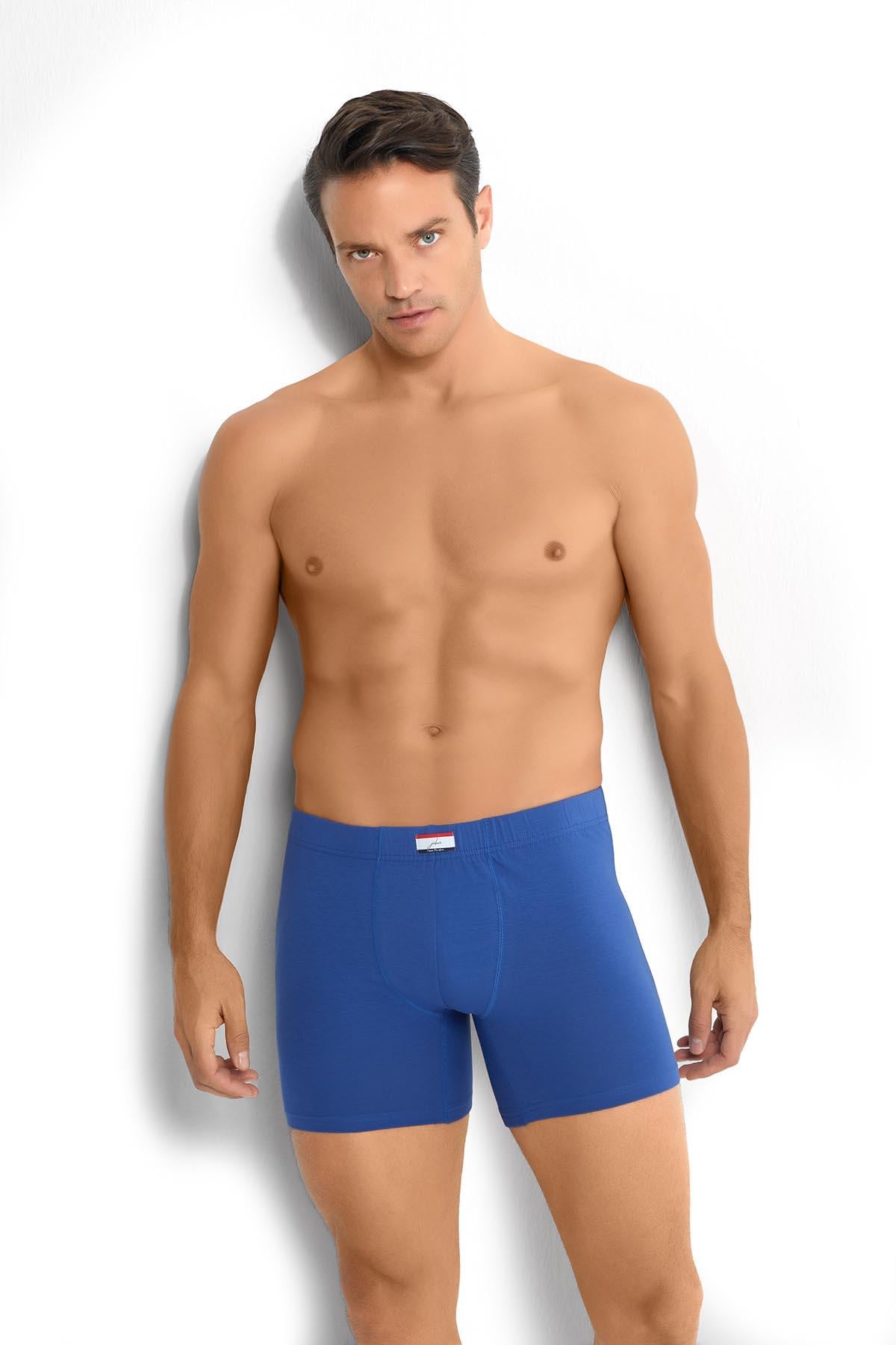 Erkek İndigo Pamuklu Likralı Boxer 274