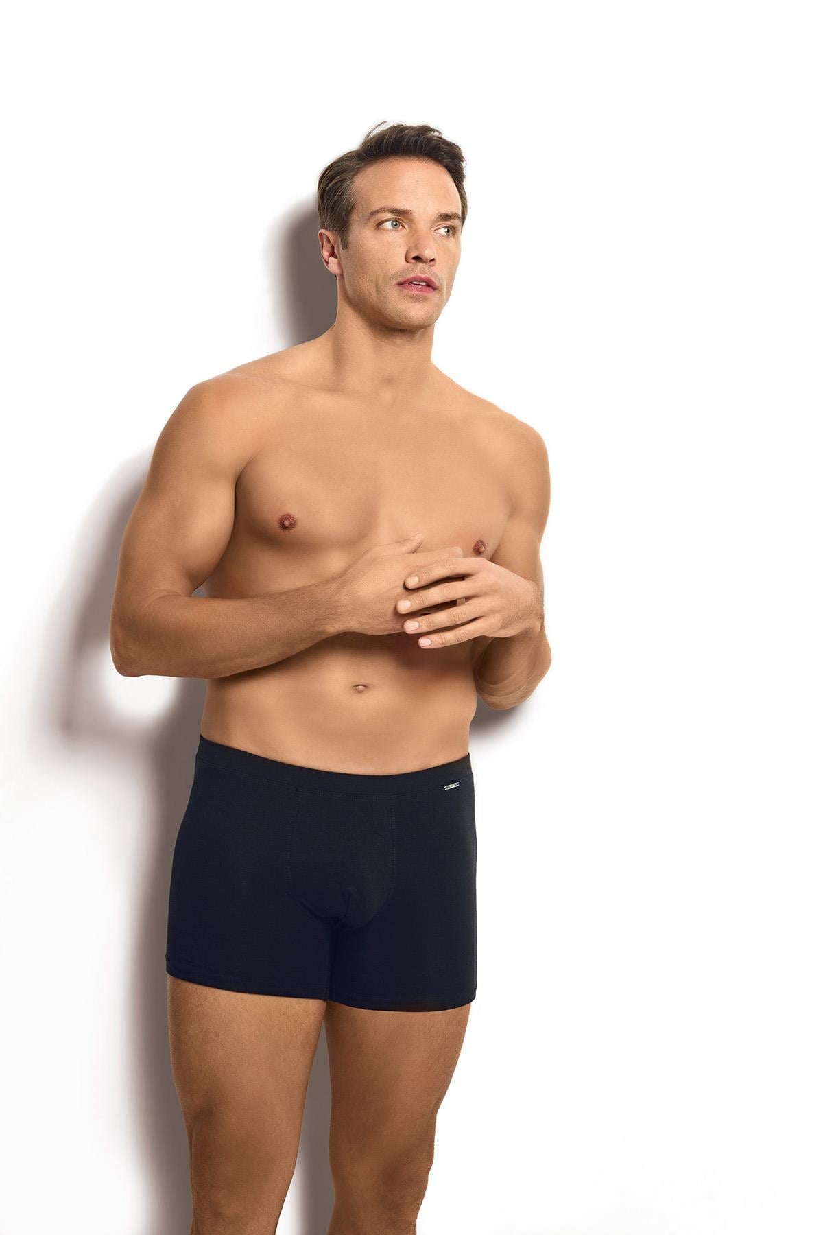 Erkek Lacivert Modal Pamuklu 3'lü Boxer 255
