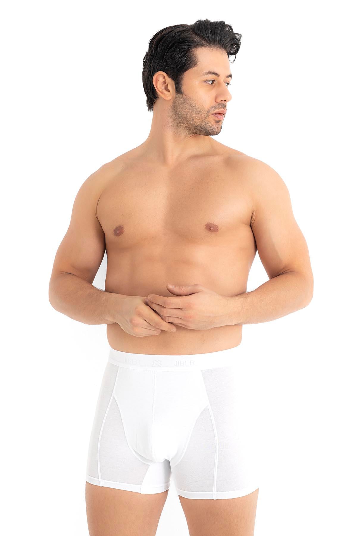 Erkek Modal Pamuklu 3'lü Beyaz Boxer 289